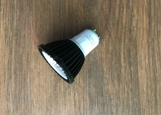 Gu10 Cob Led Spot Bulbs Black Color 3w 90lm / W 80ra For Indoor Lighting supplier